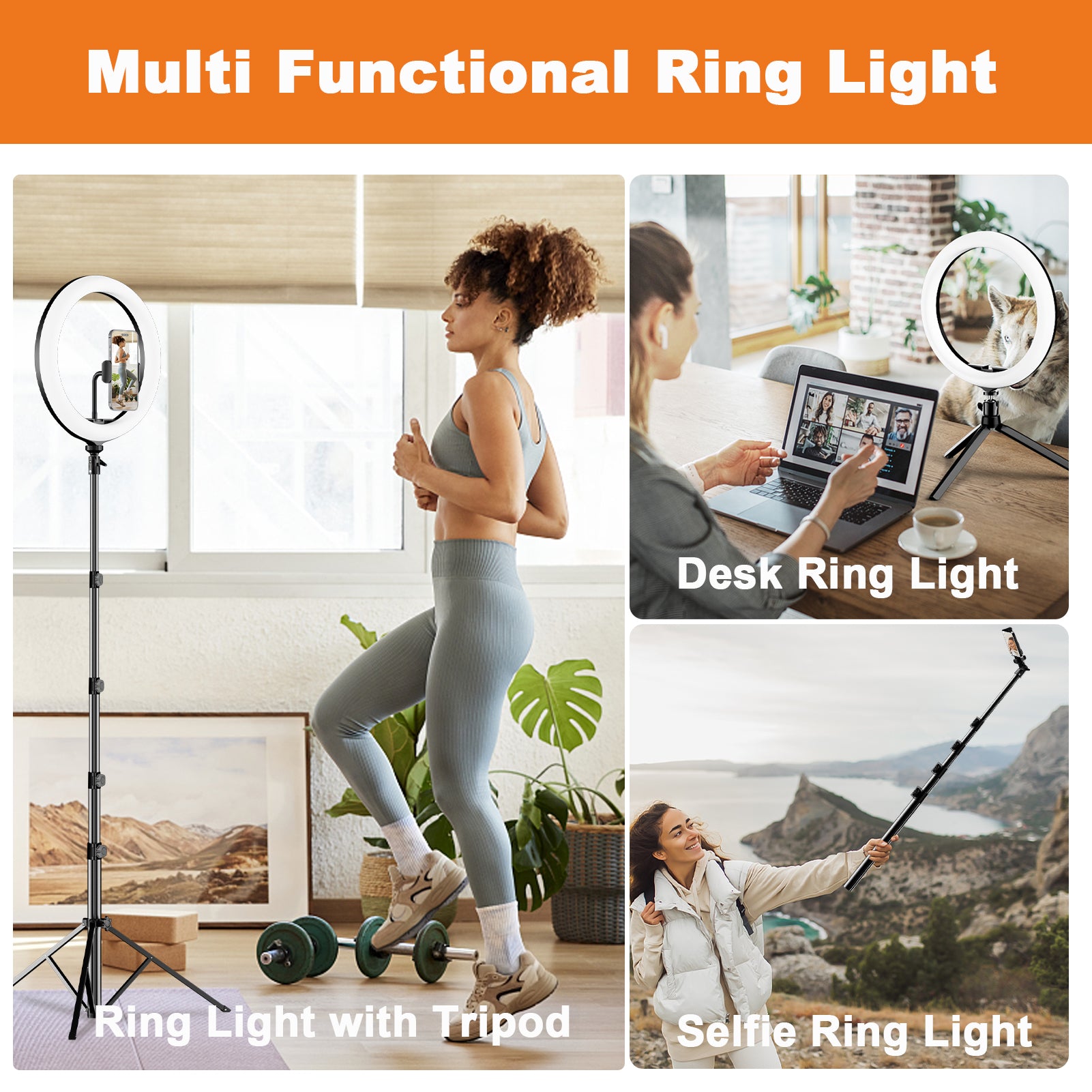 PEYOU LED Ring Light with Tripod Stand and Cell Phone Holder