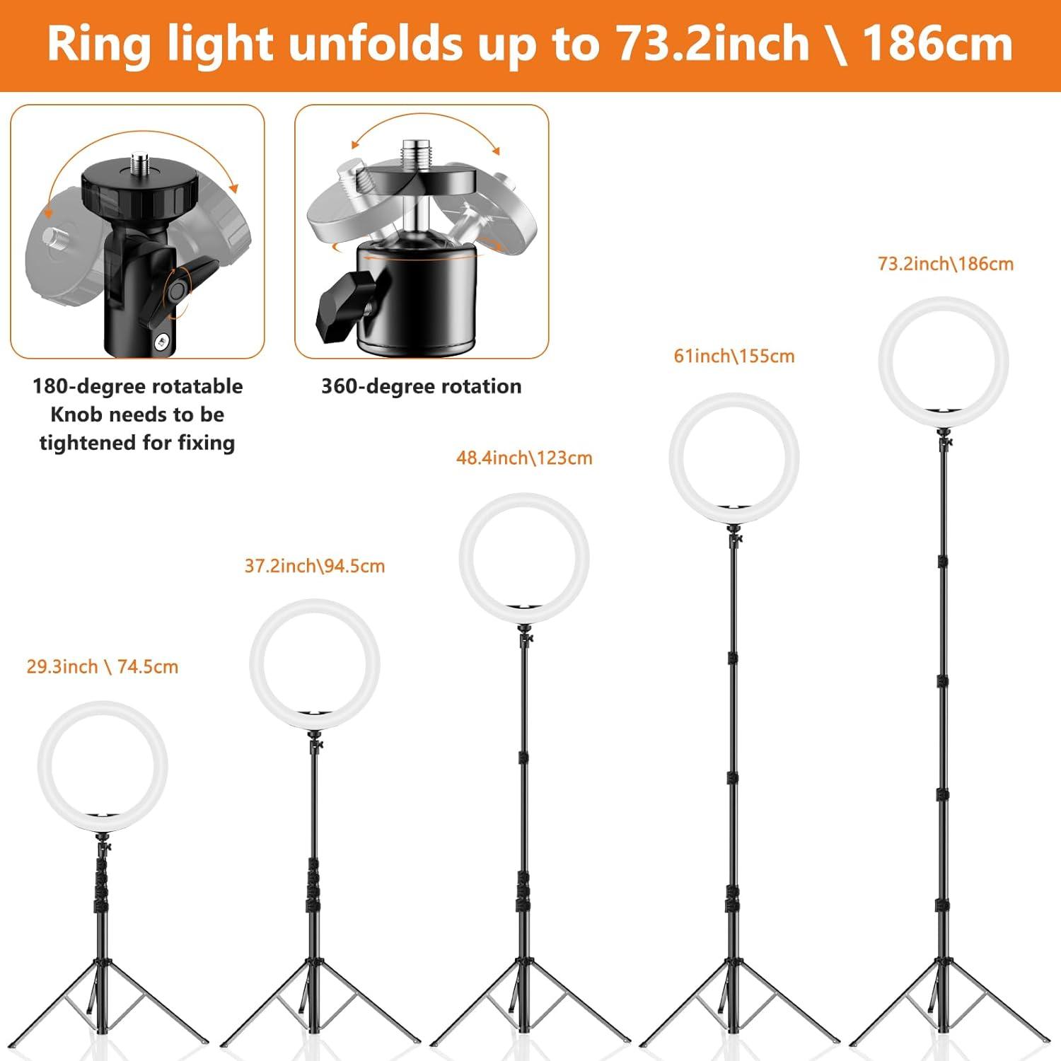 PEYOU LED Ring Light with Tripod Stand and Cell Phone Holder