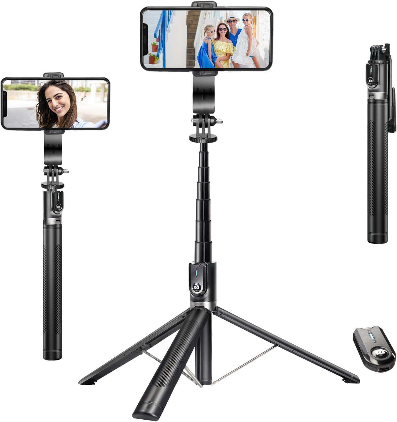 PEYOU Palo Selfie Recargable, 1,76 M / 69 Inch Aluminio Extensible & Portátil Palo Selfie Trípode - PEYOU Store