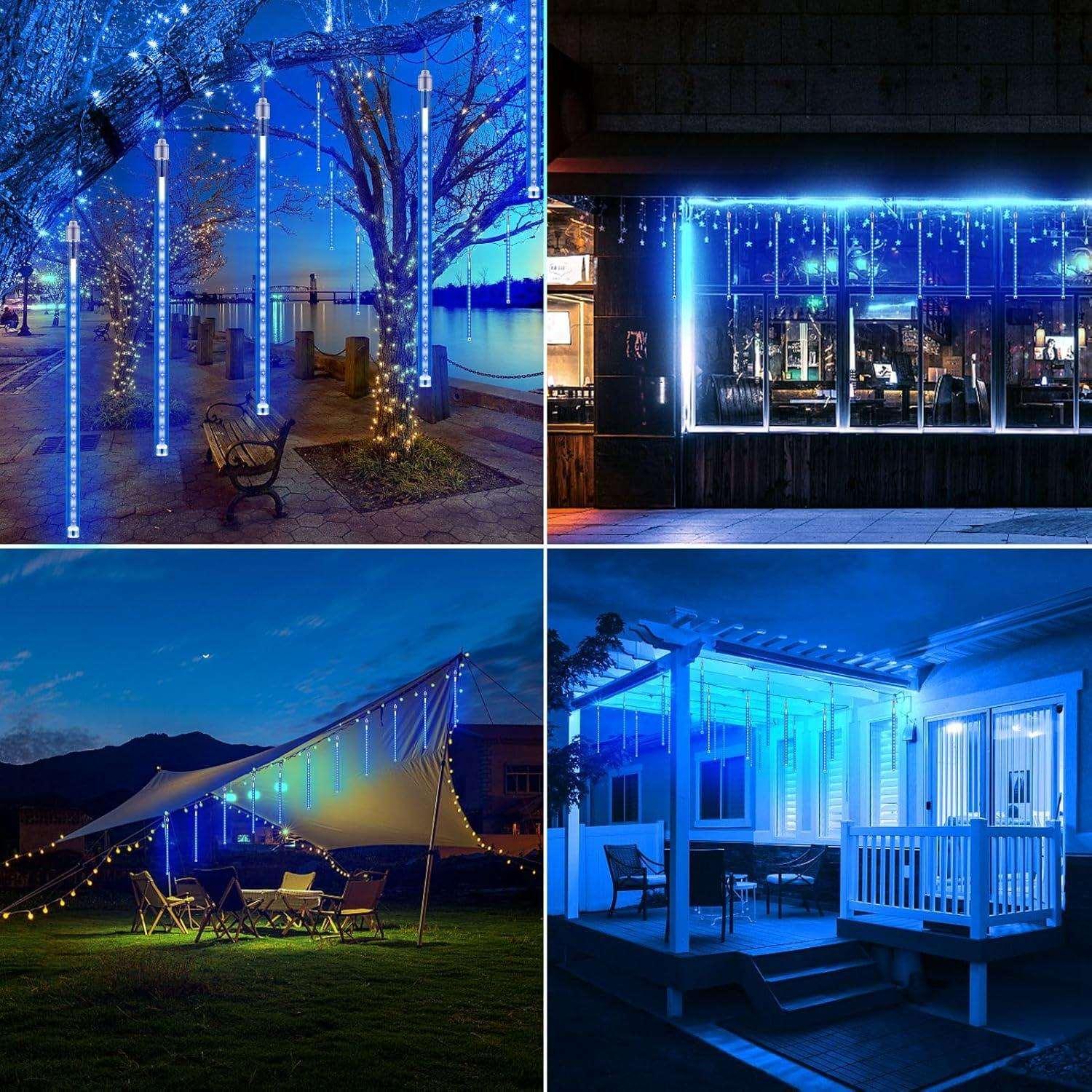 Meteor Shower Lights Outdoor, 38.5ft 15 Tubes 11.8" 540 LED Christmas Lights, Snow Falling Icicle Lights for Xmas Tree Halloween Decoration Wedding Party Window(3 Color Choice)