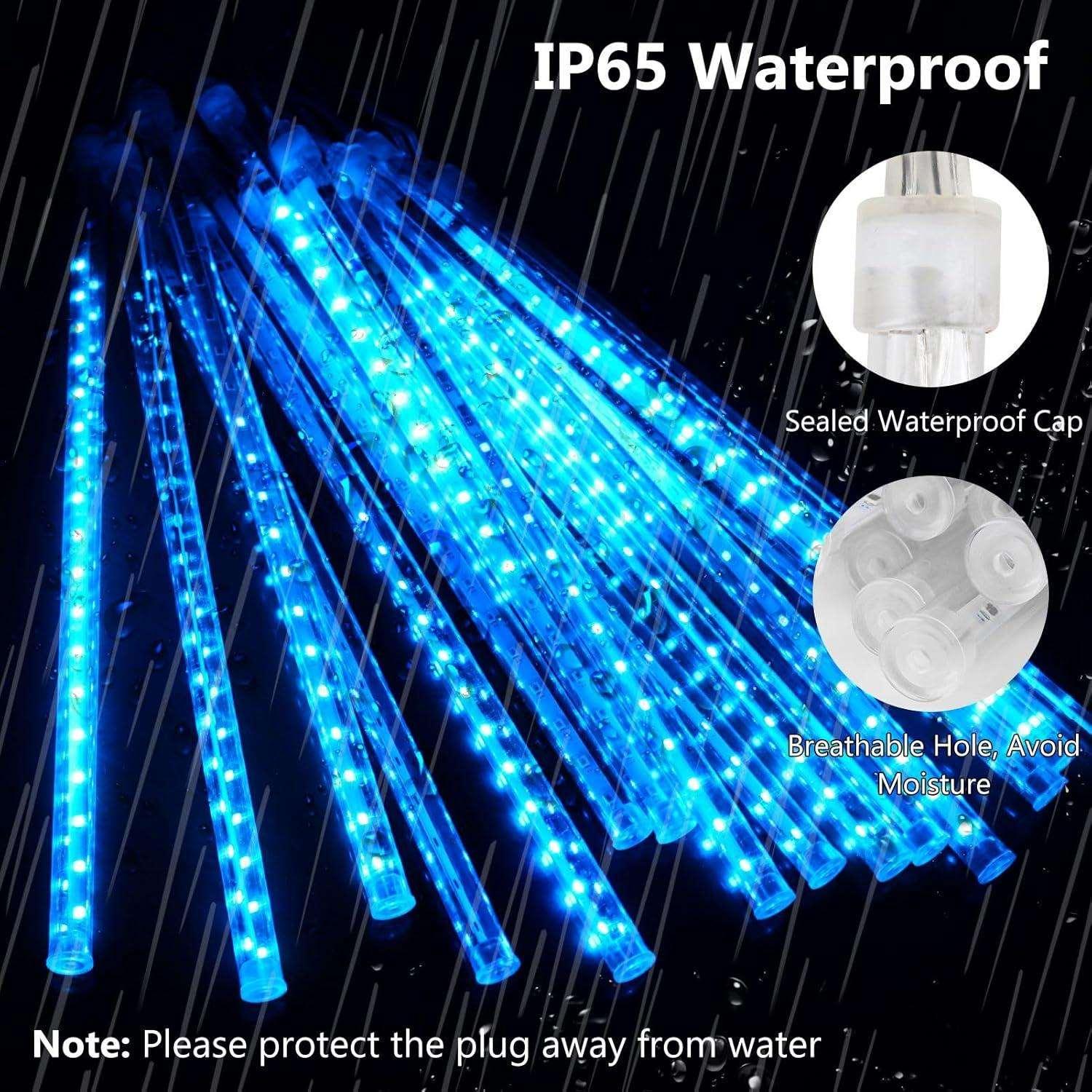 Meteor Shower Lights Outdoor, 38.5ft 15 Tubes 11.8" 540 LED Christmas Lights, Snow Falling Icicle Lights for Xmas Tree Halloween Decoration Wedding Party Window(3 Color Choice)