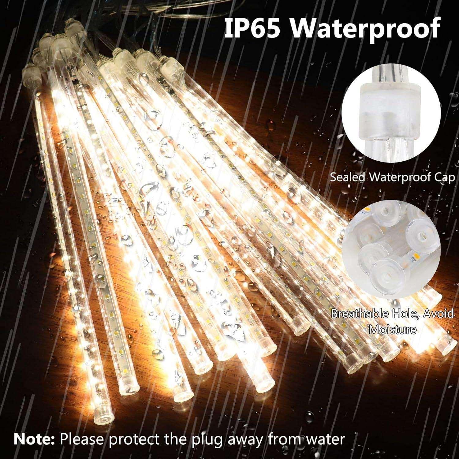 Meteor Shower Lights Outdoor, 38.5ft 15 Tubes 11.8" 540 LED Christmas Lights, Snow Falling Icicle Lights for Xmas Tree Halloween Decoration Wedding Party Window(3 Color Choice)