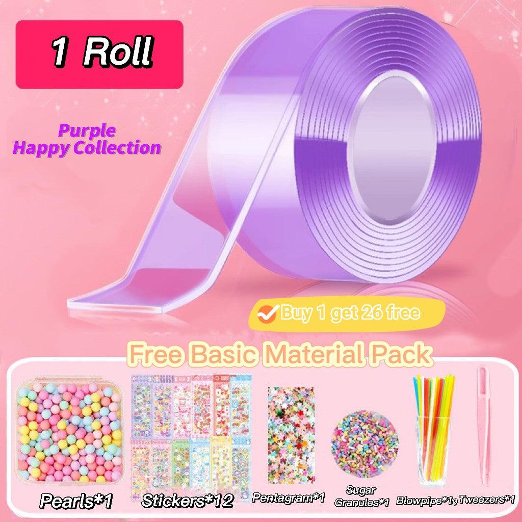 1 Roll of Nano Tape (pink) + basic material pack - PEYOU Store