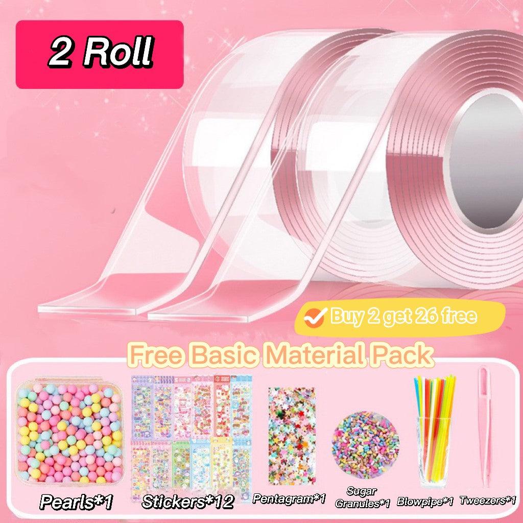 1 Roll of Nano Tape (pink) + basic material pack - PEYOU Store